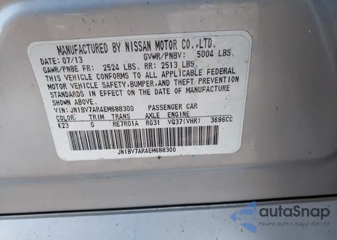 2014 Infiniti Q50 Premium z USA, uszkodzony, nr VIN JN1BV7AR4EM688300